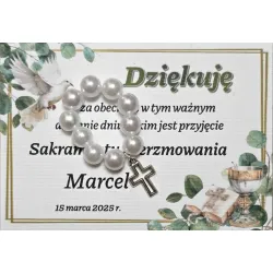 Podziękowania, upominki dla gości BIERZMOWANIE