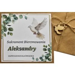 ZAPROSZENIE dla świadka Sakrament Bierzmowania imię