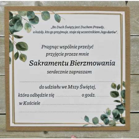 ZAPROSZENIE dla gości Sakrament Bierzmowania imię