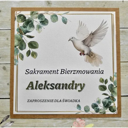ZAPROSZENIE dla świadka Sakrament Bierzmowania imię