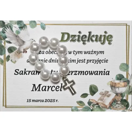 Podziękowania, upominki dla gości BIERZMOWANIE