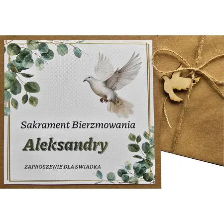 ZAPROSZENIE dla świadka Sakrament Bierzmowania imię