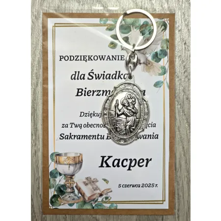 Podziękowanie dla świadka Bierzmowania brelok