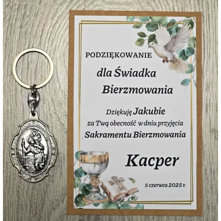 Podziękowanie dla świadka Bierzmowania brelok