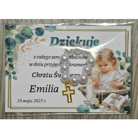 Podziękowania, upominki dla gości Chrzest