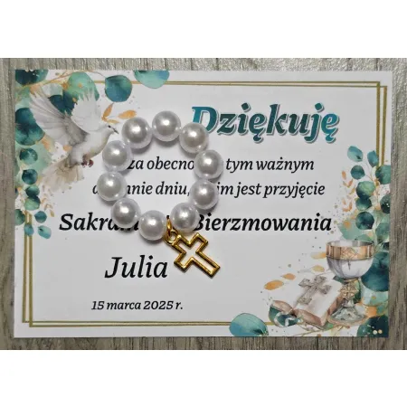 Podziękowania, upominki dla gości BIERZMOWANIE