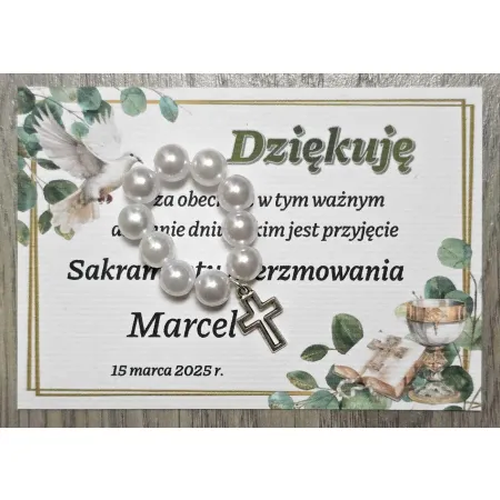 Podziękowania, upominki dla gości BIERZMOWANIE