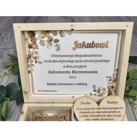 Pamiątka Bierzmowania pudełko bransoletka
