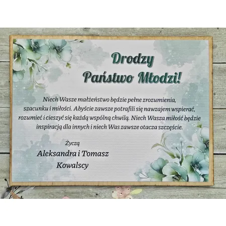 Pamiątka Ślubu DREWNIANA kartka A5