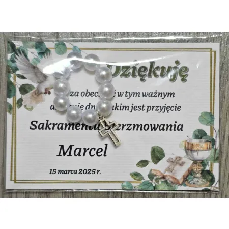 Podziękowania, upominki dla gości BIERZMOWANIE
