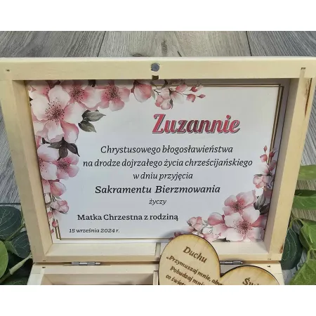 Pamiątka Bierzmowania pudełko bransoletka