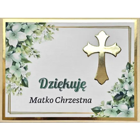 Podziękowanie dla Matki i Ojca Chrzestnych CHRZEST