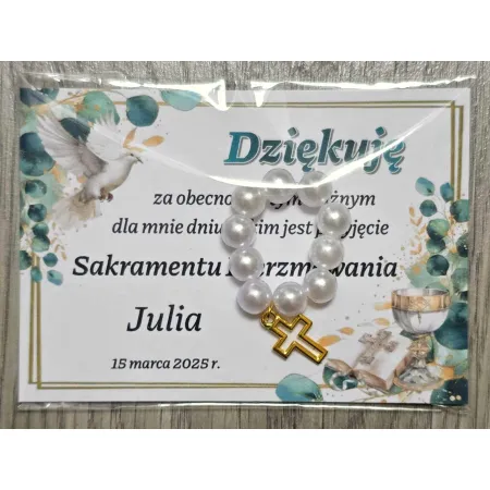 Podziękowania, upominki dla gości BIERZMOWANIE