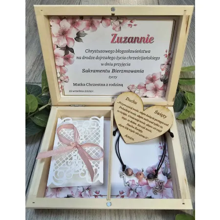 Pamiątka Bierzmowania pudełko bransoletka