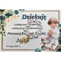 KOMUNIA Podziękowanie dla gości różaniec ZAPAKOWANE