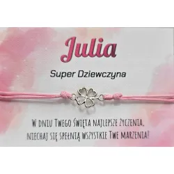 DZIEŃ DZIEWCZYNY szkoła Bransoletka koniczyna