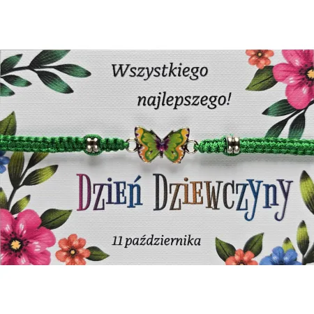 DZIEŃ DZIEWCZYNY szkoła Bransoletka motylek MIX kolorów
