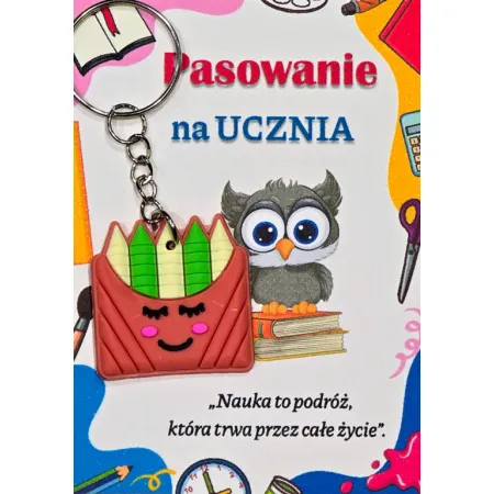 PASOWANIE NA UCZNIA szkoła Brelok MIX WZORÓW prezent ŚLUBOWANIE