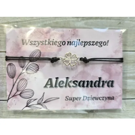 DZIEŃ DZIEWCZYNY szkoła Bransoletka koniczyna