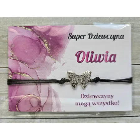 DZIEŃ DZIEWCZYNY szkoła Bransoletka MOTYL