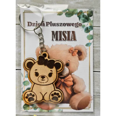 Dzień Pluszowego MISIA - brelok, miś dziewczynka, upominek