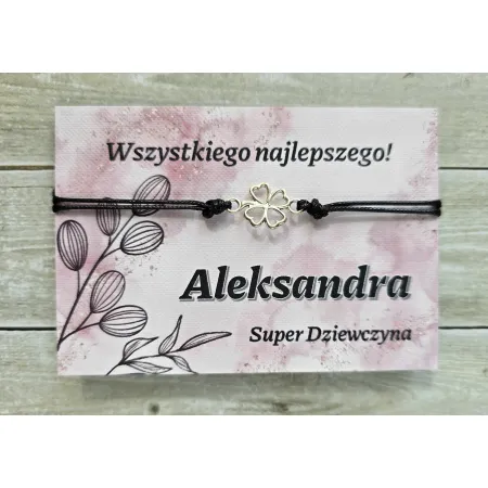 DZIEŃ DZIEWCZYNY szkoła Bransoletka koniczyna
