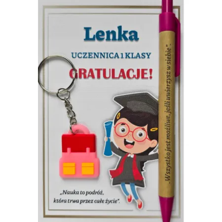PASOWANIE NA UCZNIA szkoła długopis i brelok ŚLUBOWANIE