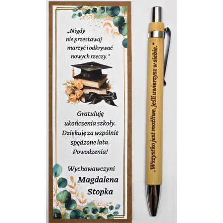 Ukończenie szkoły, MATURA, długopis, zakładka dla uczniów, ÓSMOKLASISTÓW