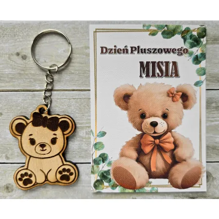 Dzień Pluszowego MISIA - brelok, miś dziewczynka, upominek